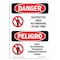 Signmission OSHA Danger, Restricted Area No Smoking Any Time, 10in X 7in Decal, 7" W, 10" L, Bilingual Spanish OS-DS-D-710-VS-1549 - alternate 1